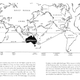 A map showing Australia’s geographic relation to the world with various travel times as it appeared in the 1942 booklet, Instructions for American Servicemen in Australia